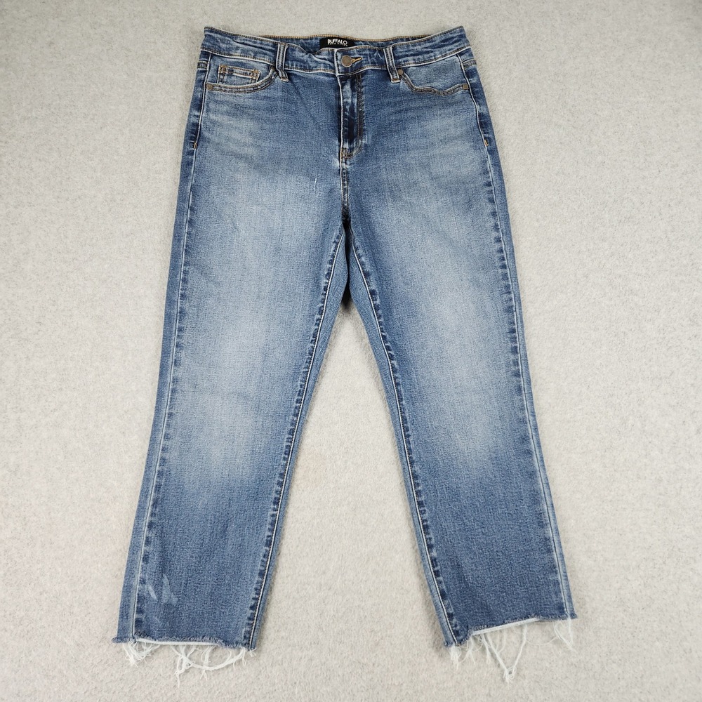 Buffalo David Bitton Mollie Jeans Womens 10/30 Blue Denim Stretch Skinny Raw Hem